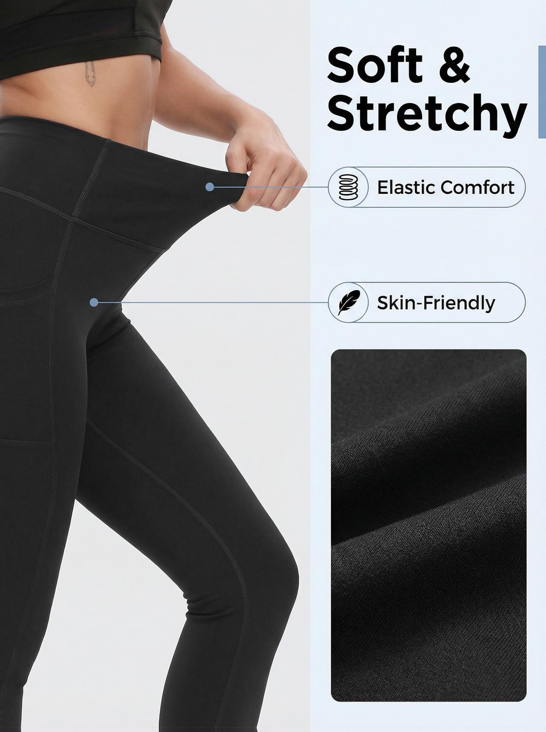 Women'S Yoga 9 Pants Padded Plain-Colored Base Pants with Pockets Cropped Yoga Leggings Butt Lifting Design High Rise Booty Yoga Pants Soft Stretch