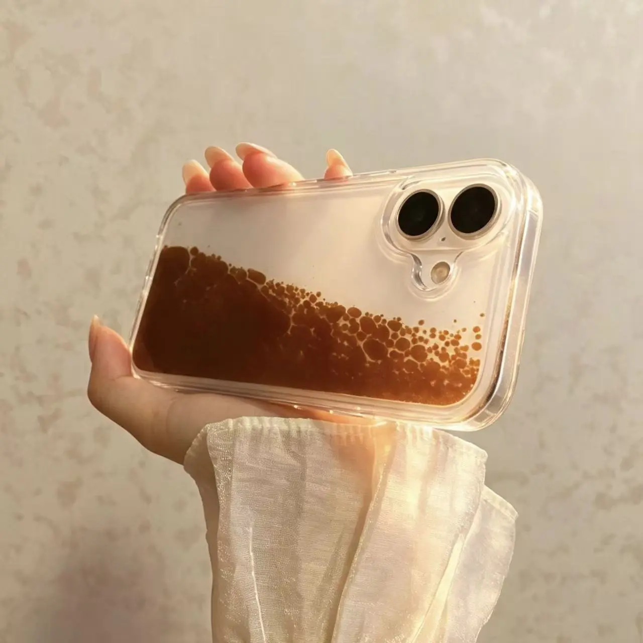 Liquid Glitter Quicksand Gel Phone Case - Soft Cover, Soft Shockproof Protective Shell, Cute Accessories for Women, Compatible With iPhone 11,12,13,14,15,16,17,18 Pro Max