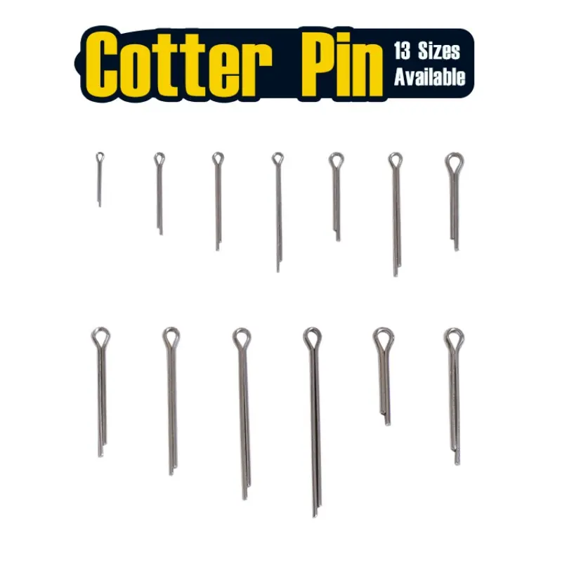 100-240pcs, 13 Size Available Stainless Steel Cotter Pin, Rustproof Lock Pin for Trailer Hitch, Axle, Automotive