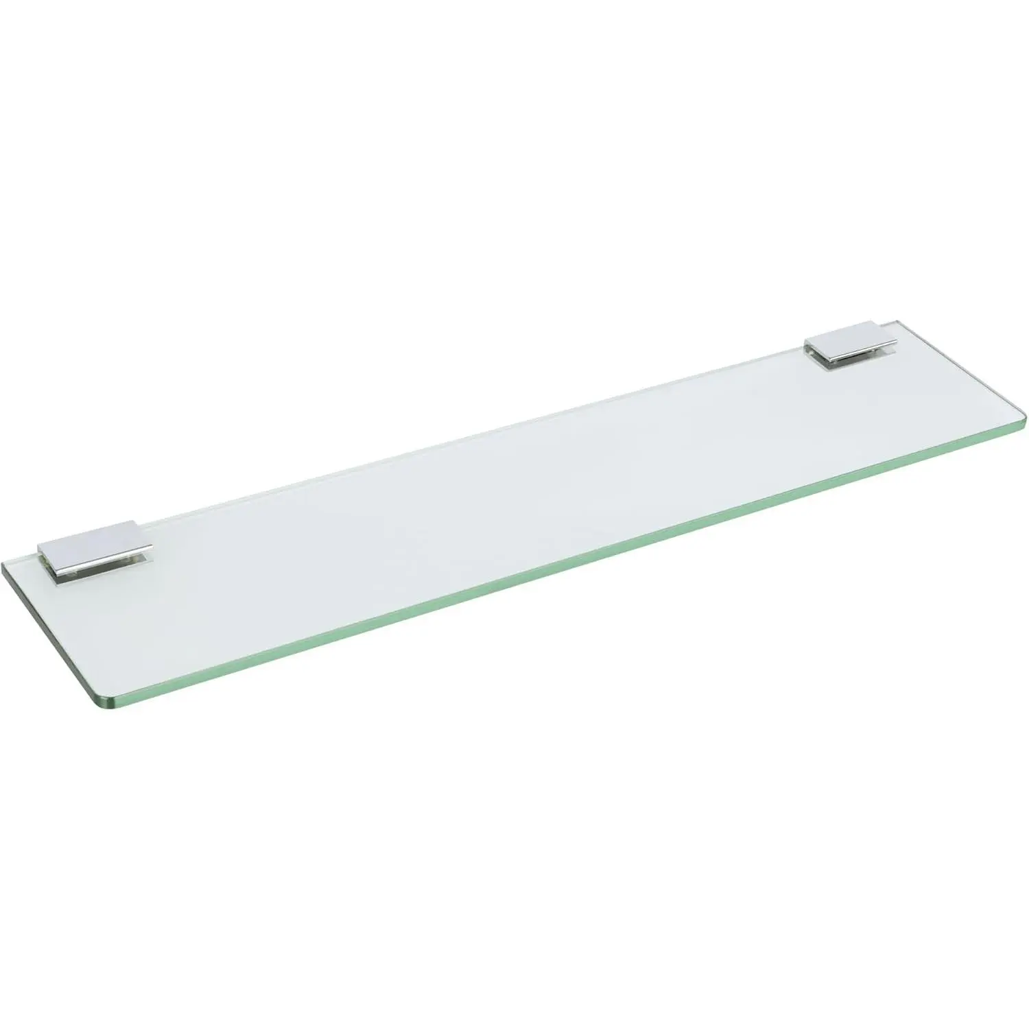 Glass Shelf for Bathroom 24 Inch, Thicken Tempered Floating Glass Shelves with Stainless Steel Brackets, 1 Pack, Clear