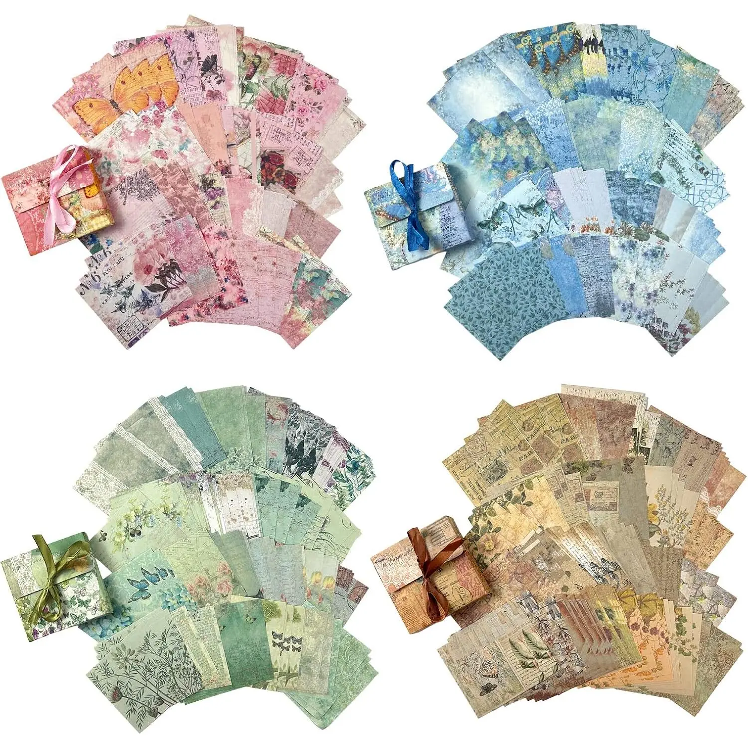 400 count  Scrapbook Paper DIY Journaling Supplies Decorative Paper Aesthetic Stationery Scrapbooking Paper or Journals Junk Journal Planners Picture Frames Album Crafts