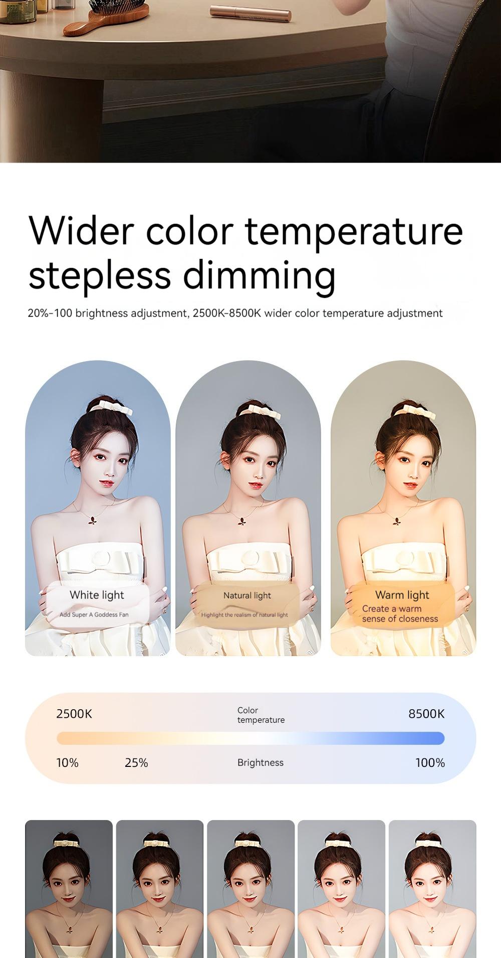 New Handheld LED Rechargeable Fill Light Portable Mobile Phone Live Broadcast Photography Desktop Selfie Light