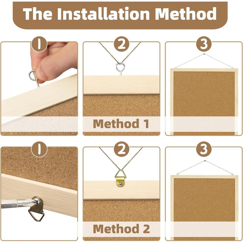 2 count Cork Board, 17.7''x13.3'' Bulletin Board, Wooden Framed Corkboards for Wall, Small Cork Board, Vision Board Supplies, Prayer Board, Picture Board for Photos, Office, Home Decor, School