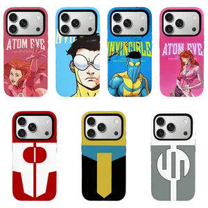 Invincible Superhero Phone Case,  designer Case , Bold Color Hero Character Shell，Mark Grayson & Atom Eve Comic Aesthetic Protective Case for iPhone11 12 13 14 15 16 17pro max and Samsung S21-S26 .Perfect for Her/Him Girly Phone Caseslovely stylish gift