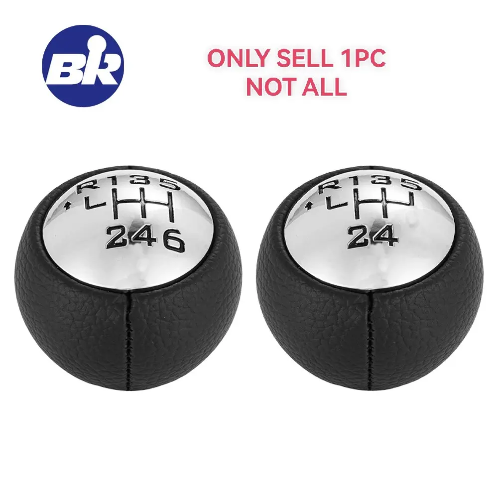 5/6 Speed Leather Chrome Gear Shift Knob for Peugeot 307/308/3008/407/5008/807, Citroën C3/a51/c4/picasso, Manual Transmission