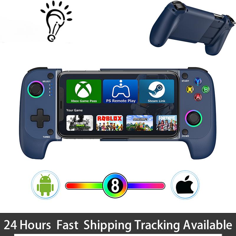 Cellphone Gamepad Wireless Game Controller with Hall Effect Joystick for iPhone/Android Mobile Phone Cloud Gaming