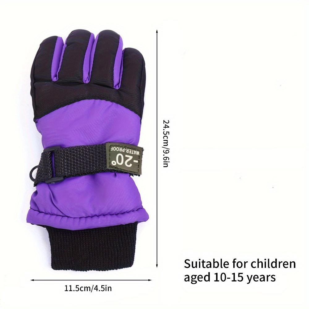 A Set of Kids' Ski Gloves Designed for Warmth During Winter Sports, Featuring an Elastic Wristband And a Zip Closure. Ideal for Children Aged Three And Older, Available in Eight Colors, Perfect for Skiing, Biking, And Outdoor Winter Activities