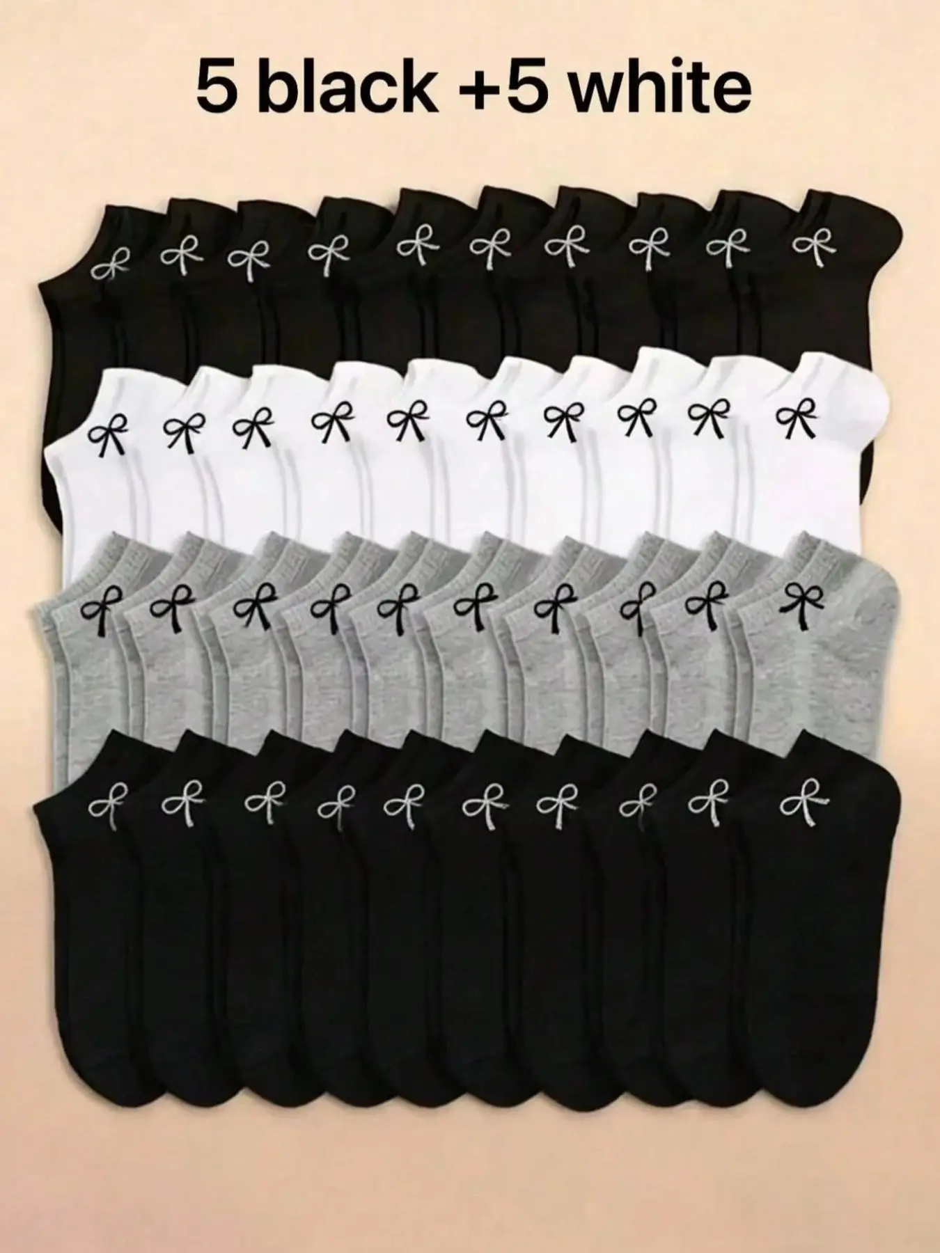 Women's Bowknot Low Top Socks, Short Socks, Comfortable Soft Invisible Crew Socks, Breathable Summer Thin Socks