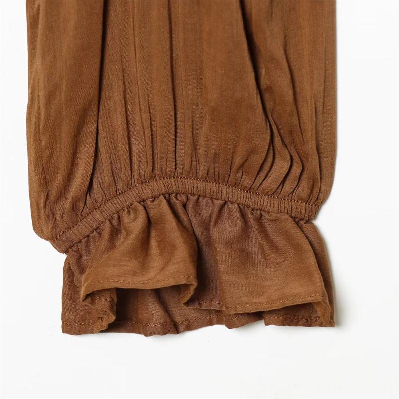 Aria Muse 2026 new women's fashion commuting style slim fit version with ruffle collar long sleeved shirt and pleated top