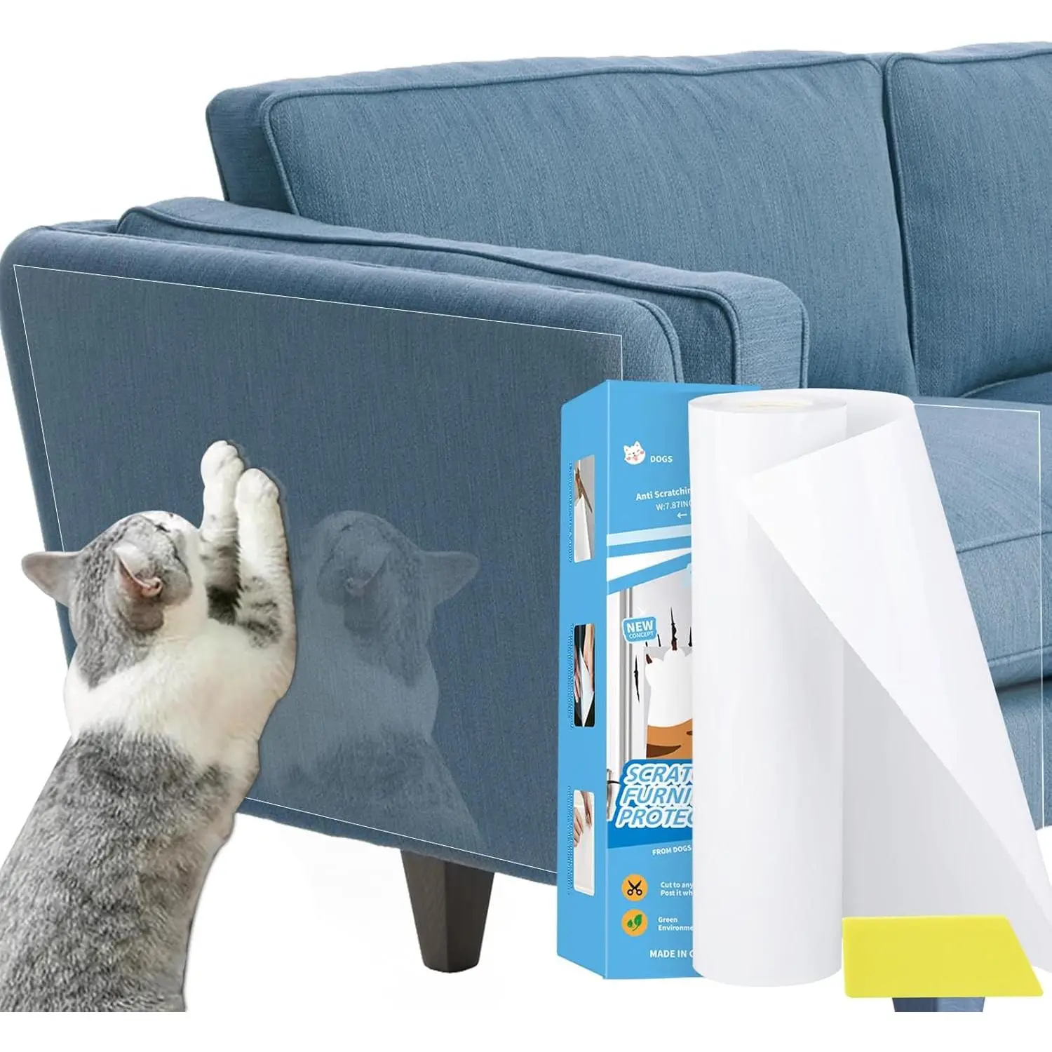Door Scratch Protector Door  Scratch Protector  Scratch Door Guard  Scratch Door Protector Couch Protector from  Claws Clear(7.9inchx393.7inch)