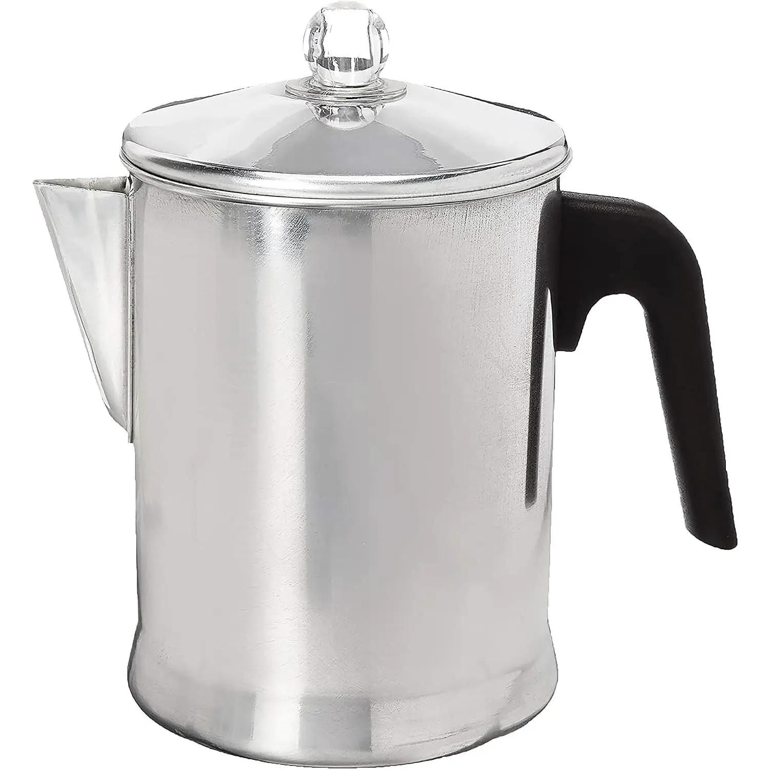 Aluminum Stove Top Percolator Maker Durable, Brew Coffee On Stovetop, 9 Cup, Silver