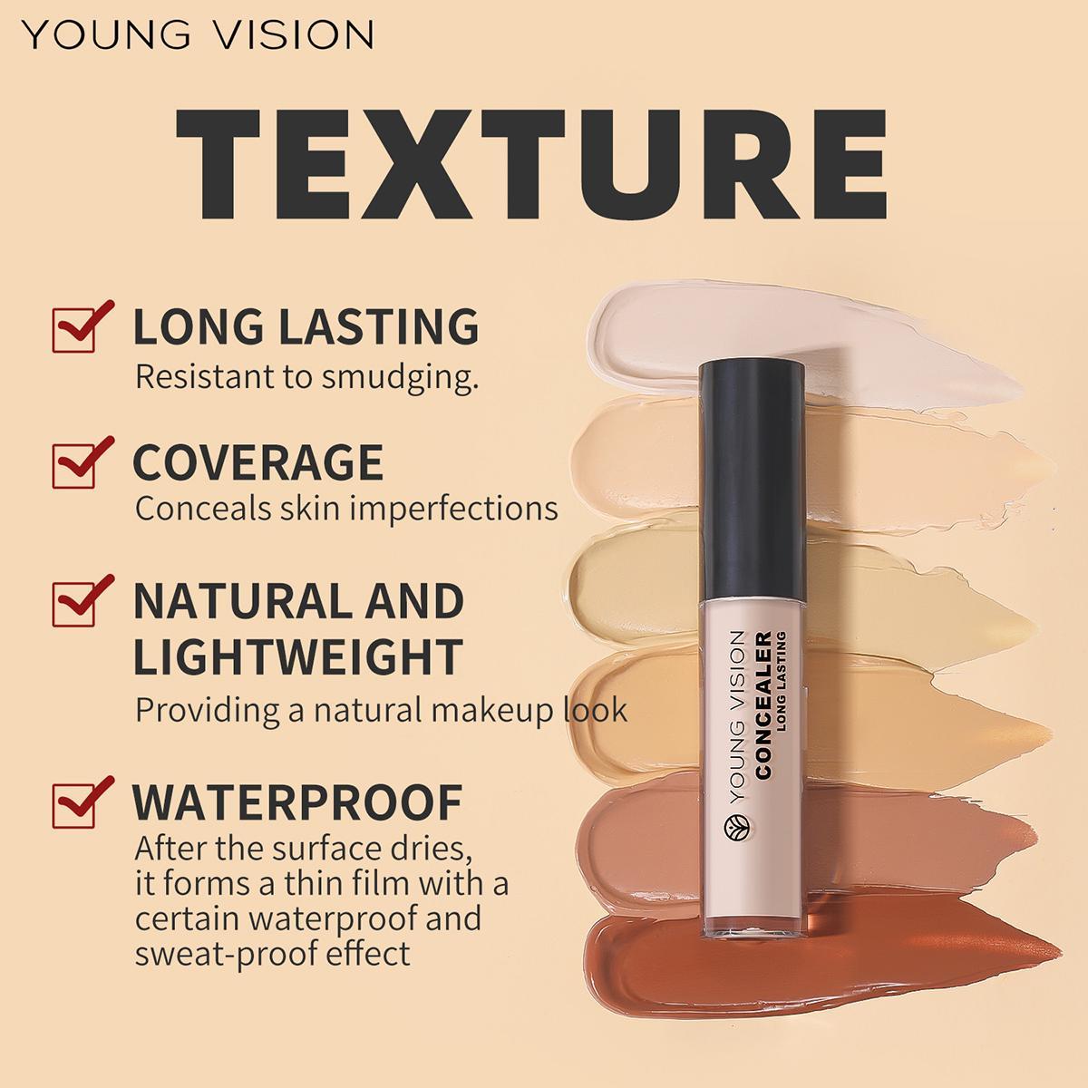 Long Lasting & Waterproof Concealer Stick, 1 Count Natural & Lightweight Makeup Concealer, Full Coverage Flawless Complexion Highlighting Liquid Concealer for Daily Makeup, High Quality Cosmetics