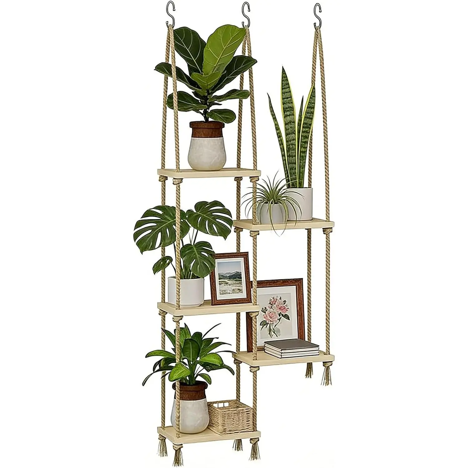 Window Plant Shelves,Plant Hanger Floating Shelves,Window Plant Holder,Wood Plant Wall Shelf for Boho Decor Living Room Bedroom Wall & Decor