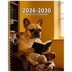 2026-2030 Monthly Planner/Calendar - January 2026 to December 2030, 5-Year Monthly Planner, Humorous Dog-Themed Cover Design Notebook, Yearly Calendar Planning, Monthly Tabs, 60-Month Calendar, 5.5 x 8.3 inches, Thick Paper, Elastic Cover, Durable Double