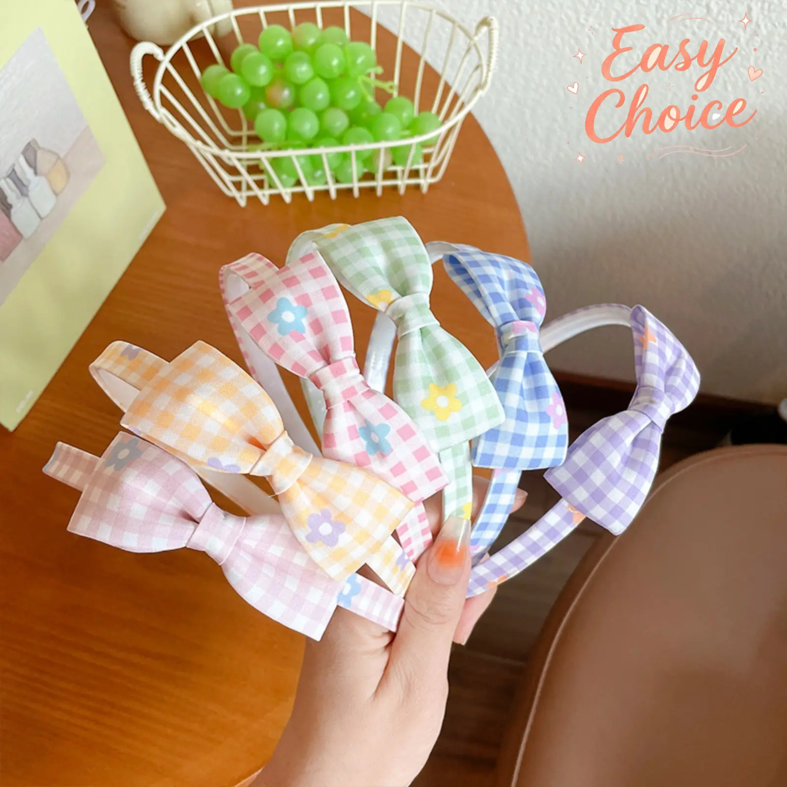 6Pcs/3Pcs/1Pcs Sweet Fresh Floral Bowknot Headband & Hair Clips, Romantic Princess Style Soft Hair Accessories, Comfortable Lightweight Hair Hoops Barrettes for Women Teen Girls Daily Outfits, Photo Shoots & Party Styling