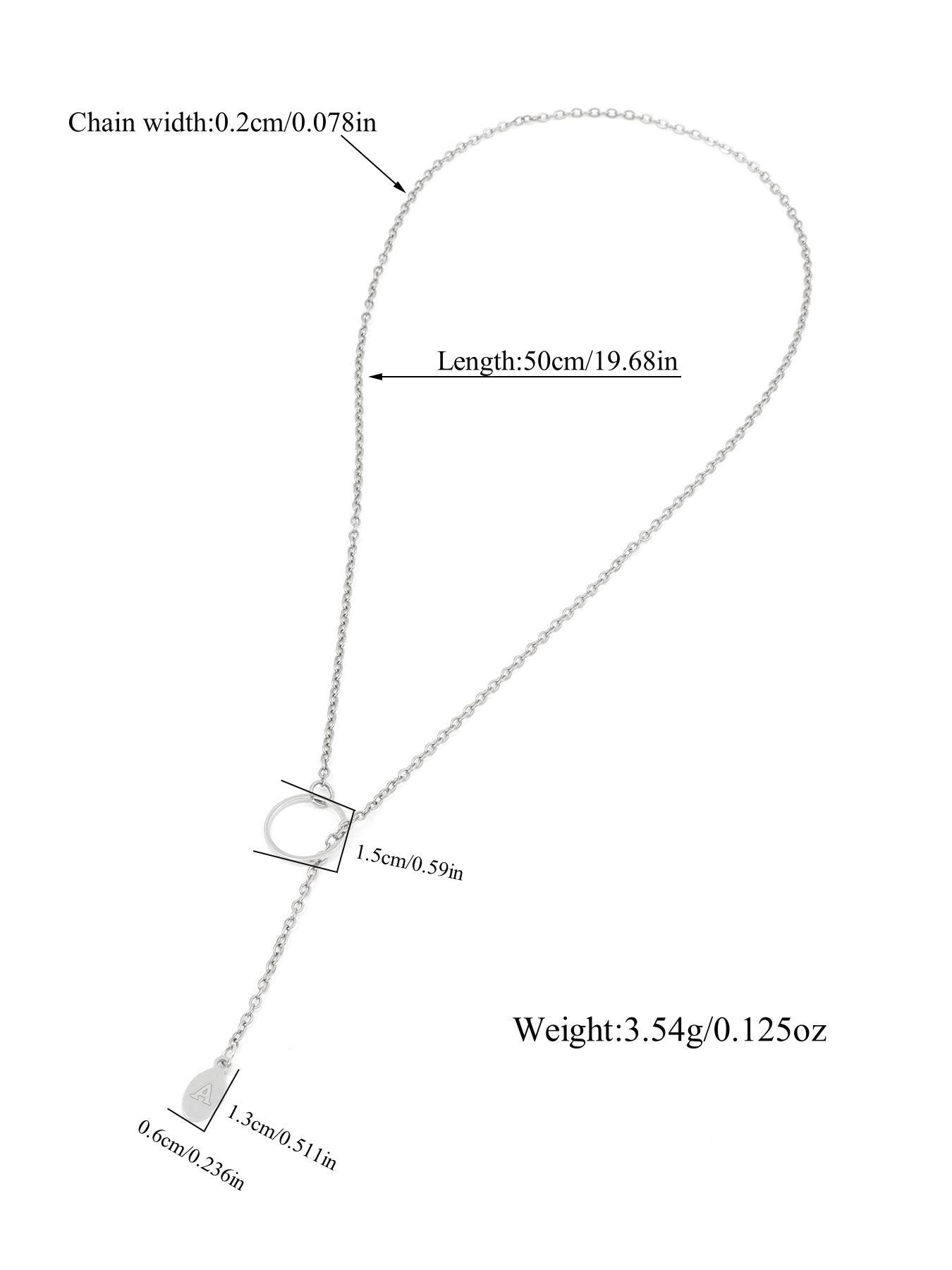 Simple Letter Pendant Necklace for Women, Necklace Initial, Round Charm Stainless Steel Jewelry for Party, Daily Clothing Decor, Trendy All-match & Exquisite Jewelry for Birthday Gift