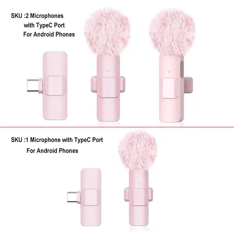 Wireless Collar-Clip Microphone, USB Rechargeable Wireless Microphone, Clip-on Lapel Mic for Video/Audio Recording, Professional Portable Mic for Smartphone