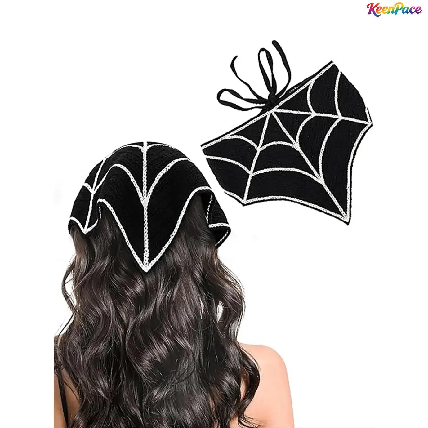 Halloween Crochet Spider Web Hair Band & Hair Scarf, Vintage Elegant Knitted Headband, Cute Themed Hair Accessories For Women And Girls, Stylish Hair Decor Perfect For Daily Wear, Halloween Parties And Holiday Themed Events