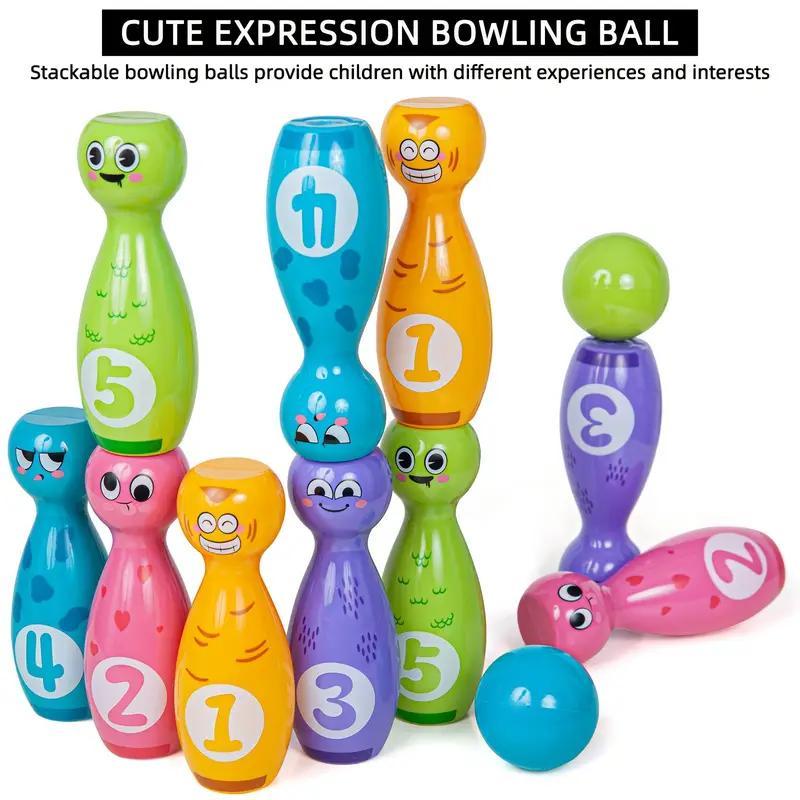 Fun Bowling Toy Set for Kids, Engaging Indoor Sports Playroom, Active Play & Parent-Child Interactive Interaction Game, Cartoon Characters Bowling Balls to Enhance Hand-Eye Coordination