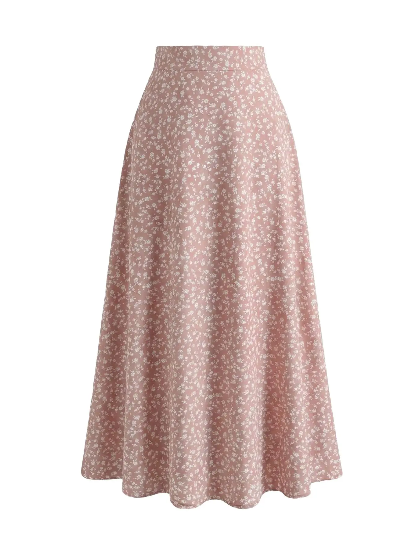 Women's High-Waisted A-Line Long Skirt, Loose Fit with Pockets, Floral Pattern, Perfect for Summer Vacation, Beach, Parties, Holidays