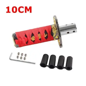 100/150/200mm Universal Katana Shift Knob Samurai Sword Gear Shifter Knob with 4 Adapters Fits Most Manual & Automatic Car
