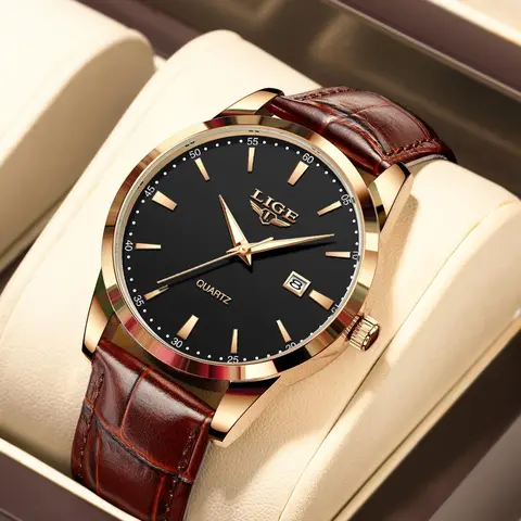 Men's Business Round Dial Analog Quartz Watch, Fashion Luminous Pointer Watch for Party, Daily Decor, Trendy All-match & Exquisite Watch for Birthday Gift with Box, Fashionable Stylish Watch, Analogue Quartz Watch