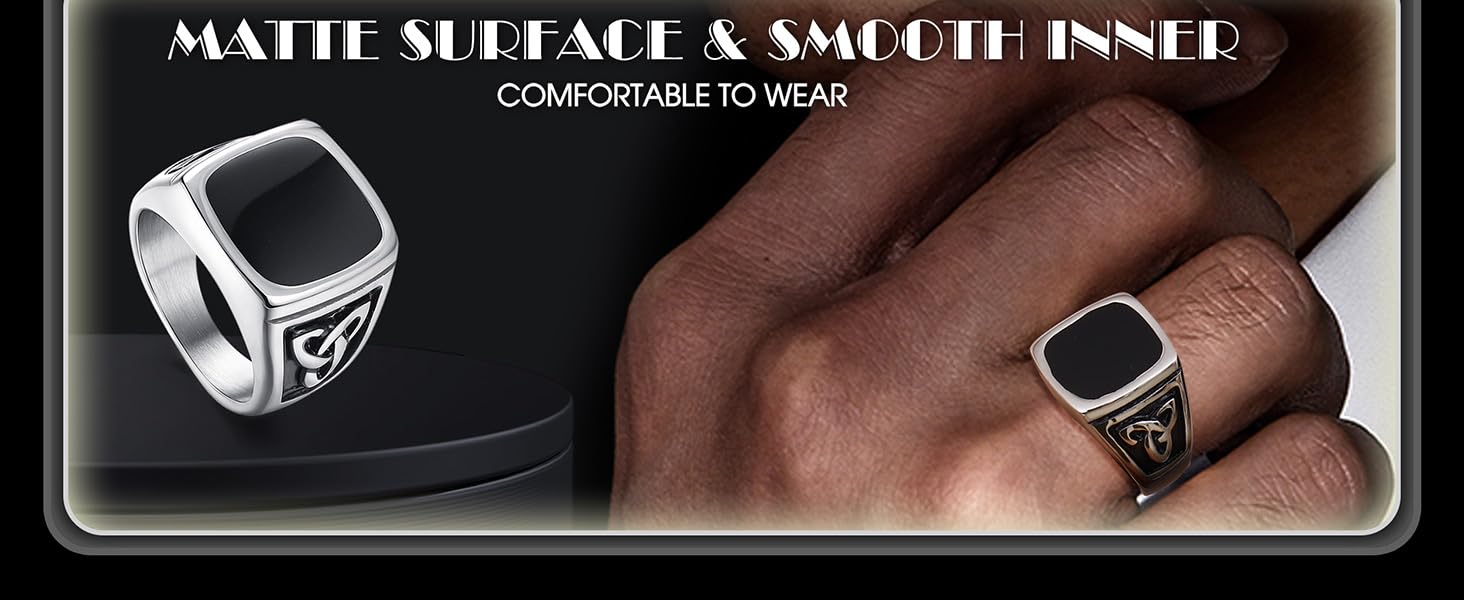 5Pcs Stainless Steel Biker Rings Set for Men Greek & Celtic Signet Vintage Retro Carving Band Rings