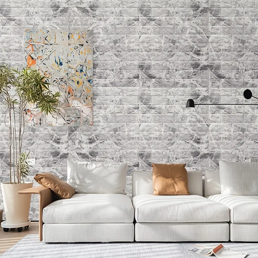 3D Brick Wall Stickers, Waterproof Self-Adhesive, Realistic Brick and Wood Design, Easy Clean and Cut, for Living Room, Kitchen, Bedroom, Office Decor, Peel And Stick Wallpaper Designs