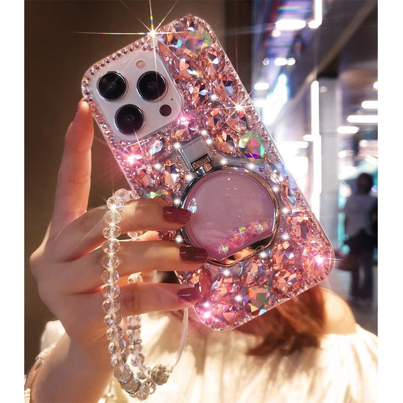 iPhone17ProMax/AIR/Pro cases,Luxury full diamond iphone case, mobile phone bracelet ladies, girls rhinestone perfume bottle buckle, For iphone 16/15/14/13/12/11 Pro Max Plus