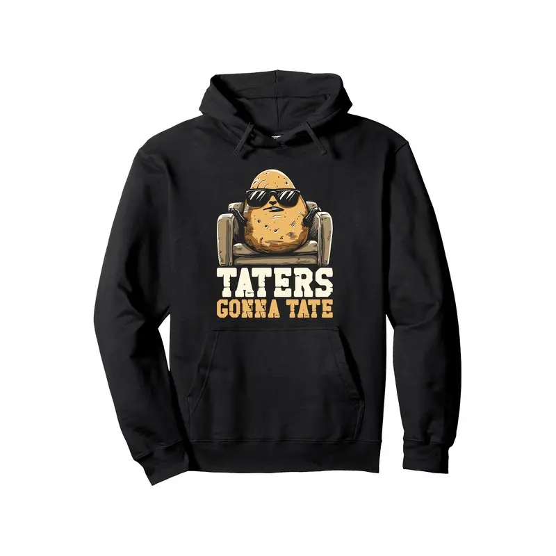 Men's Humorous Potato Hoodie - Vintage Potato Design Sweatshirt, Thanksgiving Hooded Pullover, Washable, A Must-Have for Potato Lovers, Retro Long-Sleeve Casual Wear