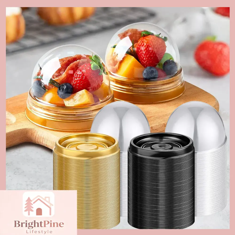 2.76 x 1.77 Inch Mini Cupcake Boxes Containers Clear Plastic Muffins Cheese Pastry Breads Cakes Containers with Dome Lids for Wedding Birthday Party Gifts Supplies Kitchen Gadgets