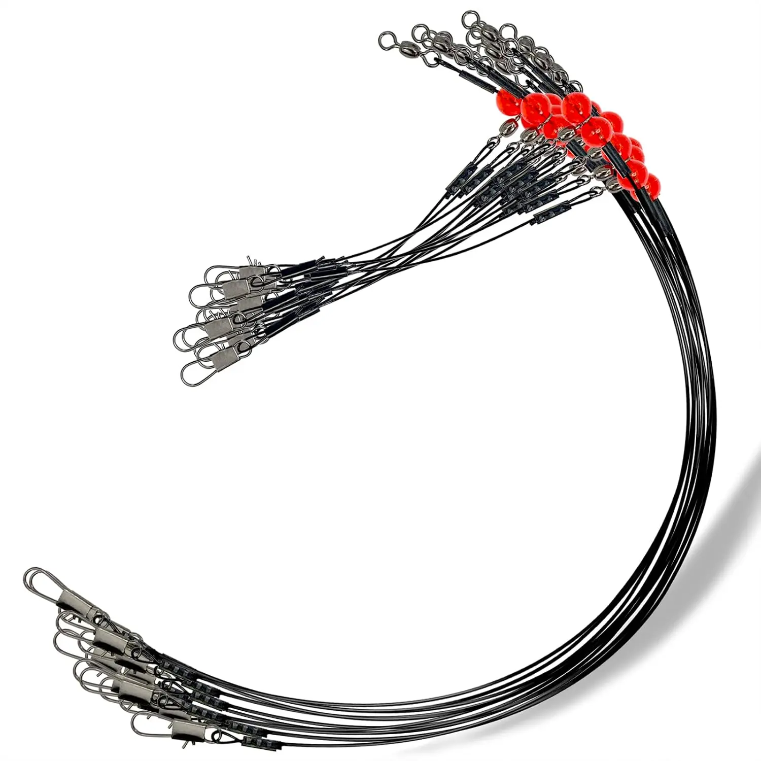 Fishing Leaders,Stainless Steel Tackle  with Tackle Lure Swivels Snaps, Saltwater  Wire Leader Fishing Leader Wire Bottom rigs for Saltwater