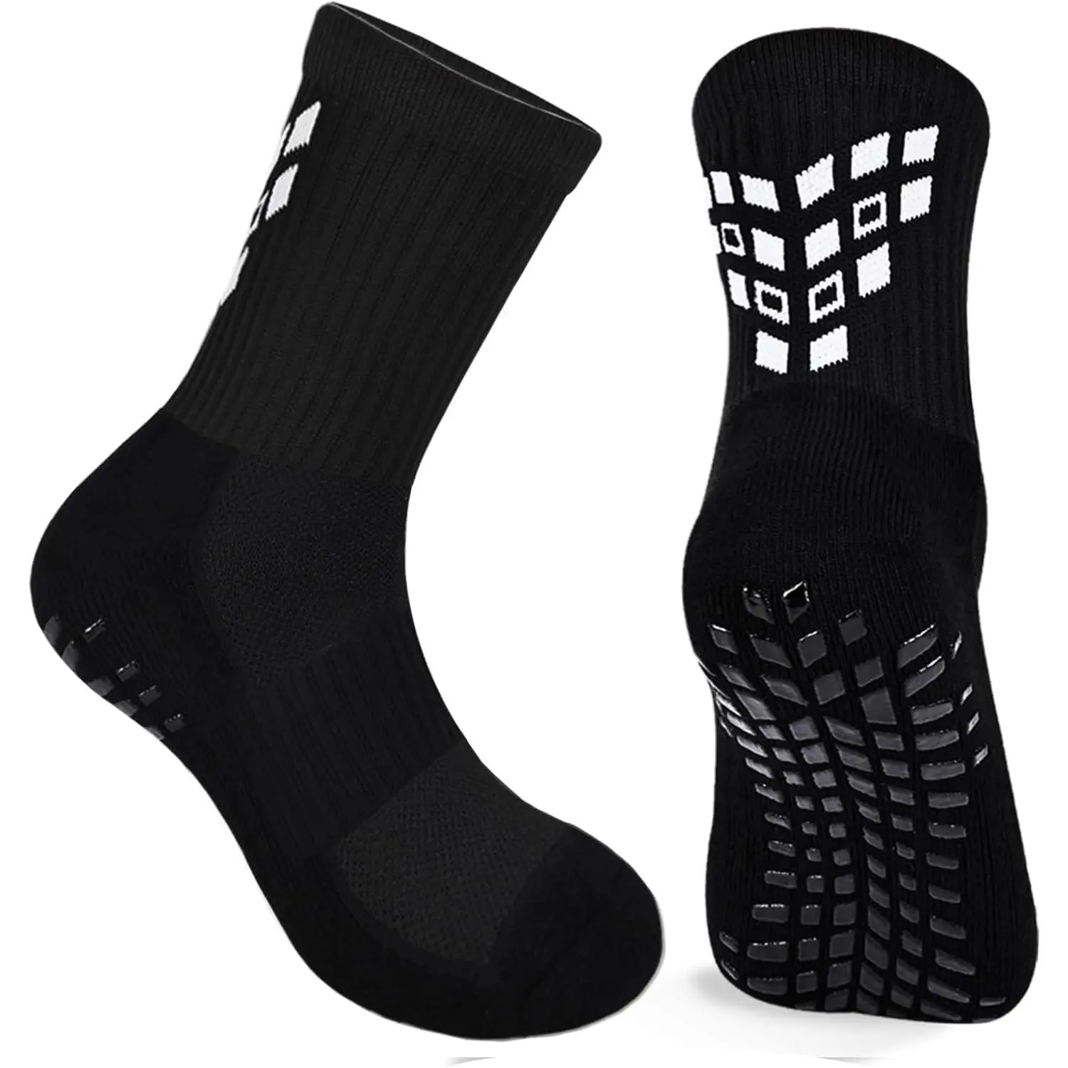 4-Pack Grip Soccer Socks Men Women Non-slip Sports Sock Rugby Yoga Football Basketball, Cushion Wickking Reinforced