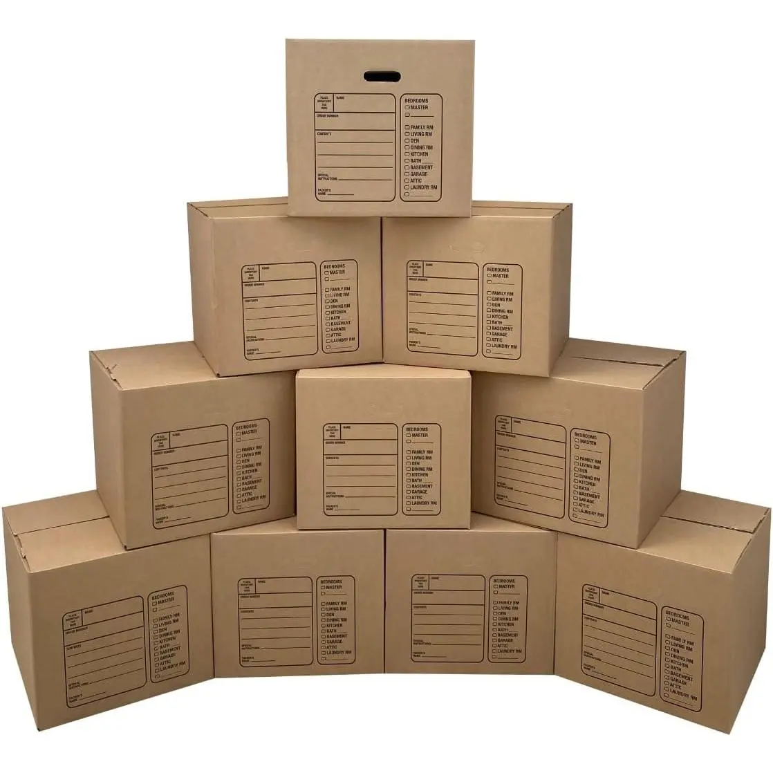 Medium Moving Boxes, 18x18x16",Cardboard Box, (Pack of 10), For Packing, Moving & Storage, Brown Corrugated Boxes, Kitchen Boxes, | Moving Boxes
