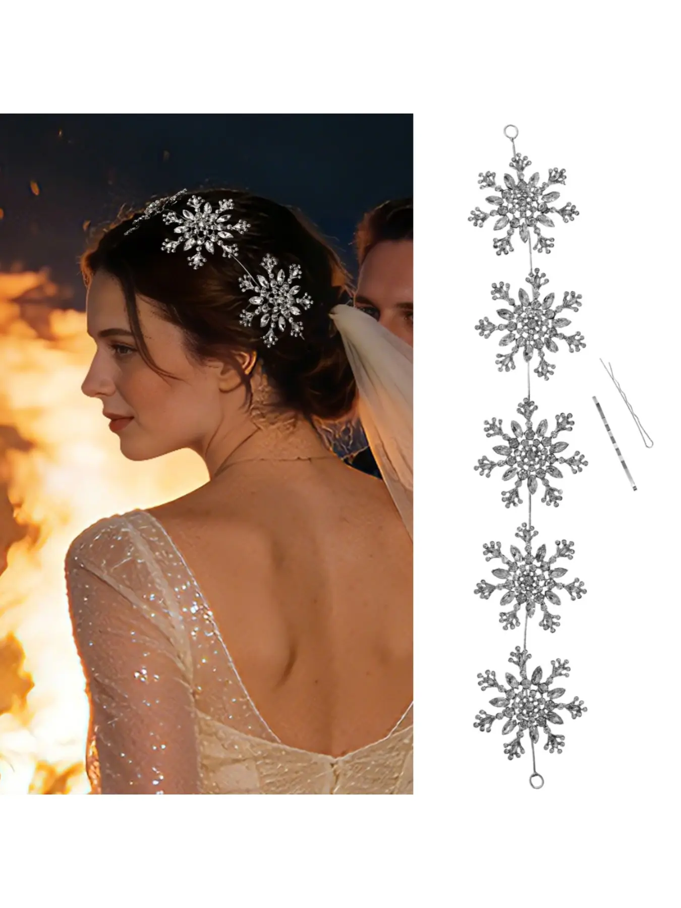 New silver snowflake hairband fashion alloy diamond welding headband birthday party wedding photography headwear