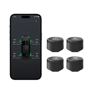 Tire Pressure Monitoring System TPMS Sensors for Automobiles, Motorcycles, Powersport Vehicles, RVs, Trailers, Real-Time Display iOS App (-40°C - 125°C) 4 Pack
