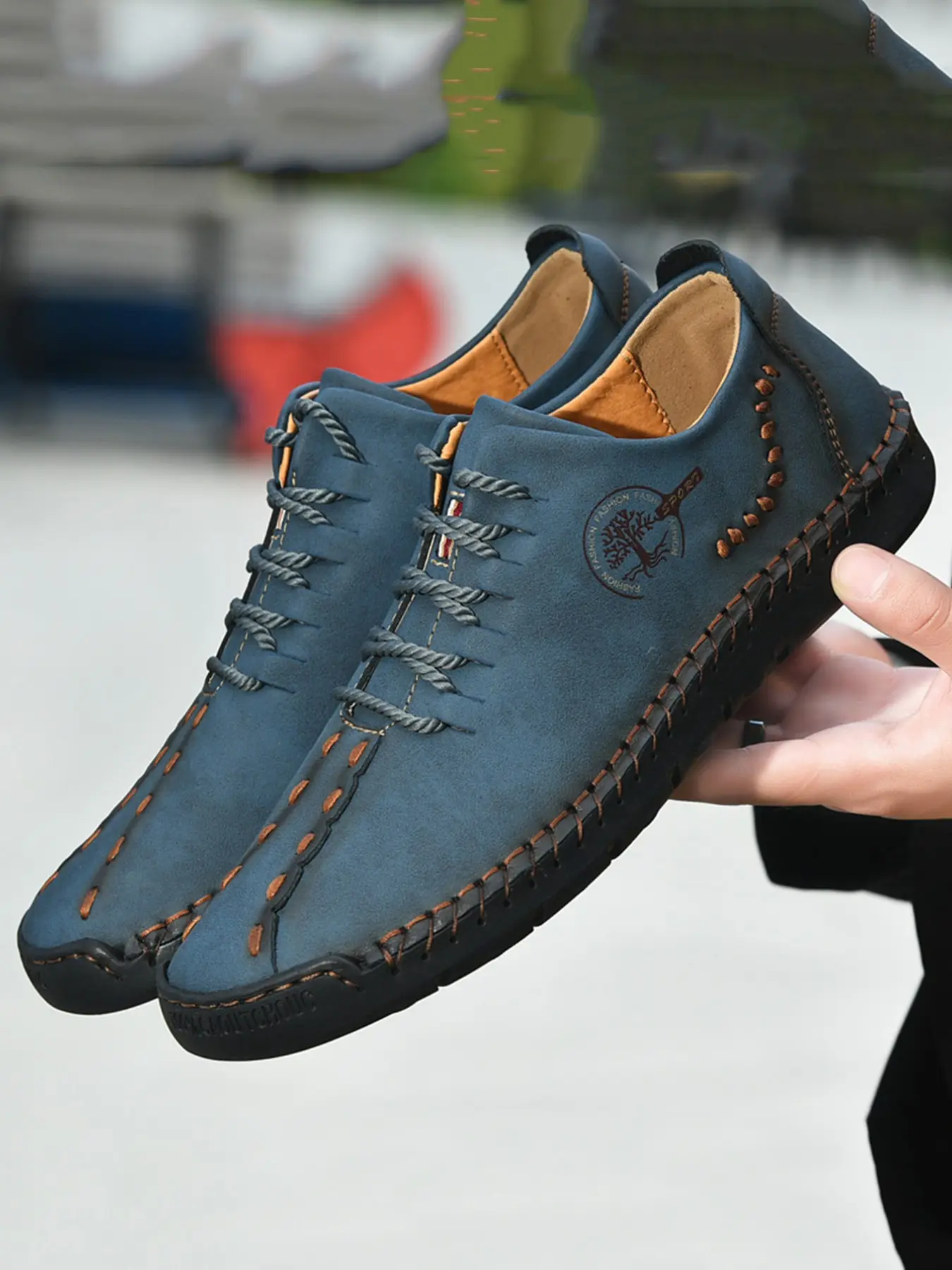 Men's Fashionable Vintage Hand-stitched Design Casual Shoes, Casual Comfortable Breathable Non-slip Shoes for Daily Wear, Fashion Shoes for Party, Daily Clothing Decor