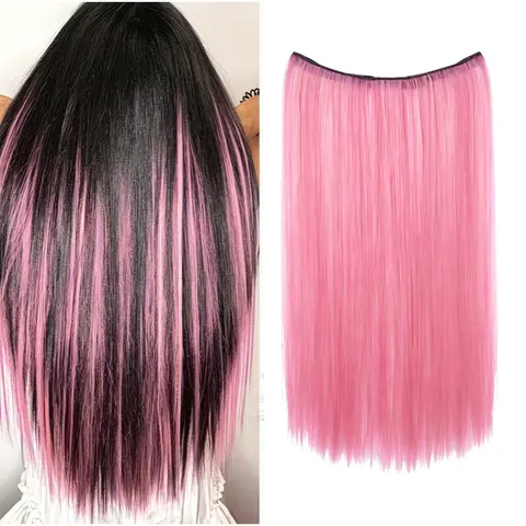 22-inch colorful long straight hair extensions, 4-clip all-in-one hairpiece, seamless and invisible, ultra-lightweight, synthetic hair extensions, Synthetic Hair Pieces, perfect for women to wear at parties, various holidays