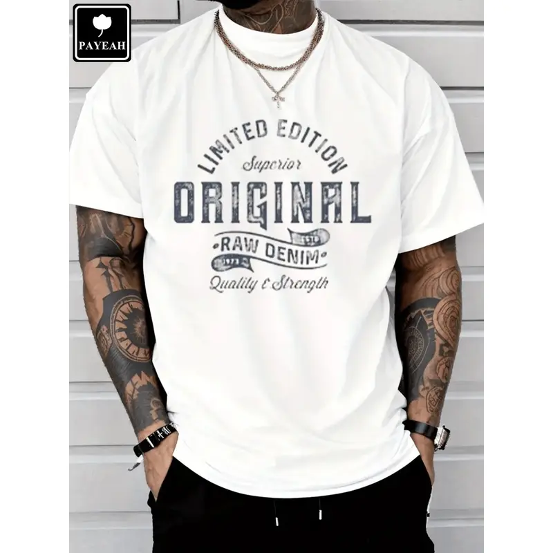 PAYEAH Original Raw Denim 100% Heavy Cotton T Shirt