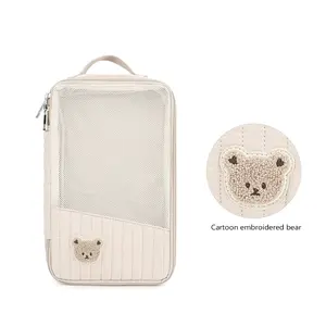 Baby Clothes Organizer Bag, Eco-Friendly Separated Storage, Travel Diaper Bag, Cotton Material, Easy to Find and Sort, Convenient Storage Solution