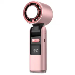 Icy Compress Handheld Turbo Cooling Fan Foldable Portable Mini Cooler with Digital Display & 199 Adjustable Wind Speeds