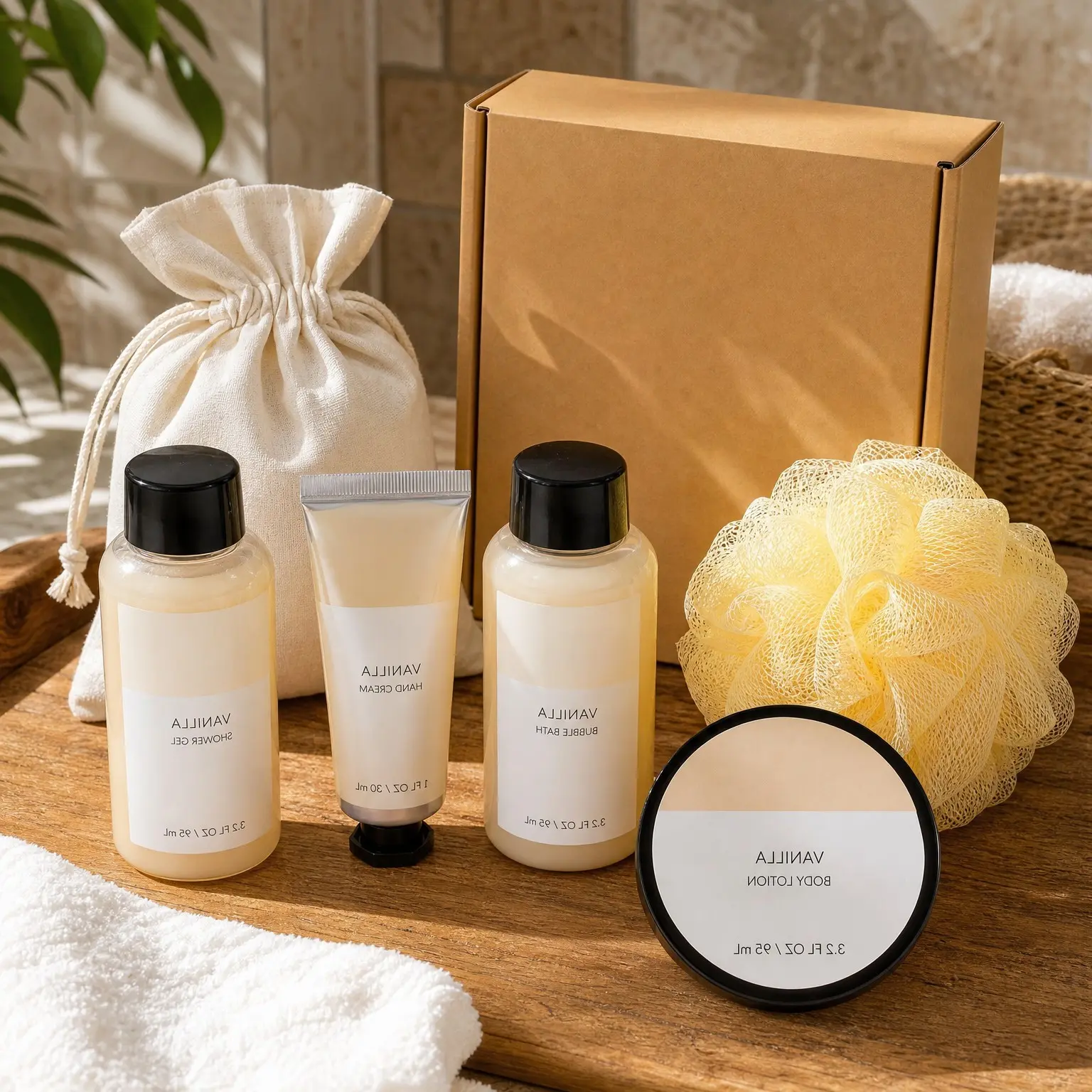 6 Pcs Vanilla Spa Gift Set for Women with Hand Cream, Body Lotion, Birthday Christmas Anniversary Gift Baskets for HerGift