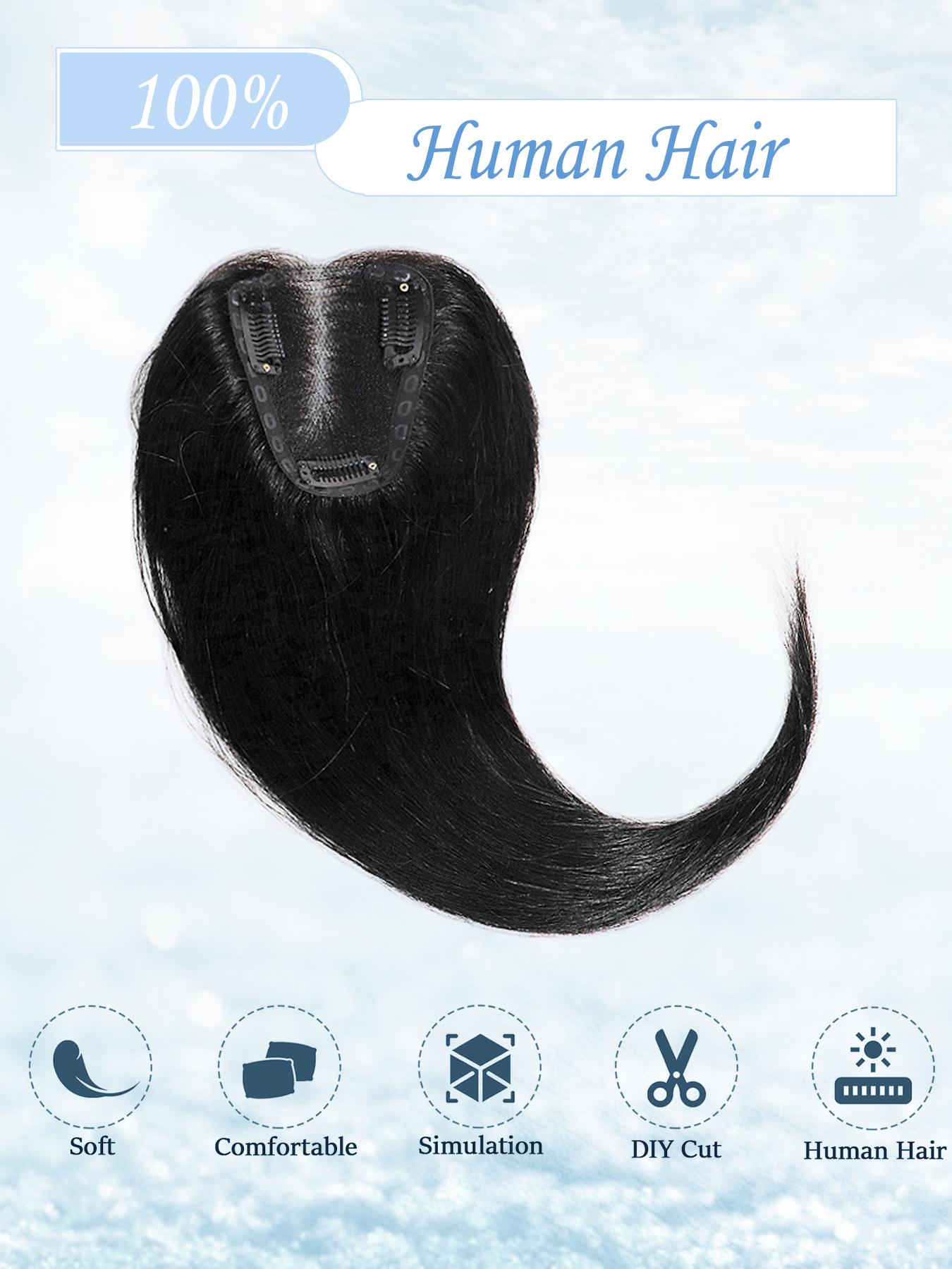 100% Real Human Hair Wig Topper, Natural Looking Hair, Medium Length 16-18 Inches, Lightweight Breathable Lace, Handmade 3x4 Area, Suitable for Women