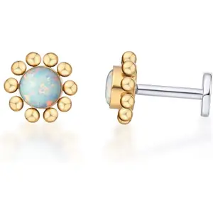 G23  18g Flat  Stud Earrings | F136 Implant Grade Titanium Press Fit Threadless  in Cartilage Helix Labret Lip Monroe Tragus  Studs