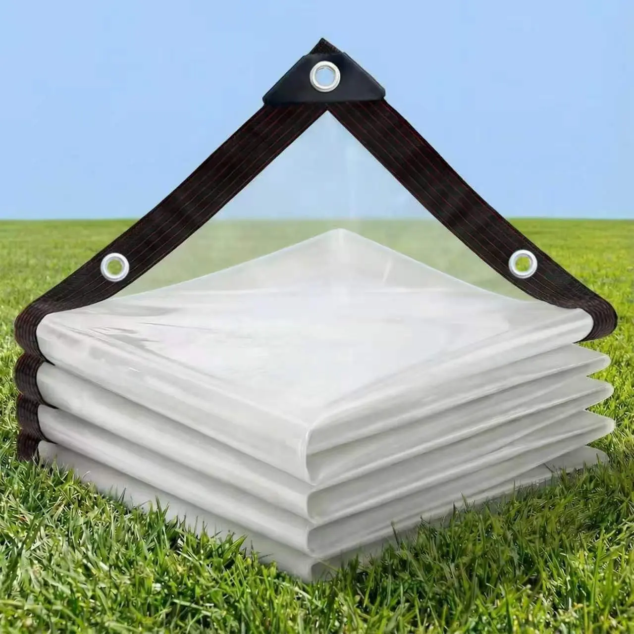 Heavy Duty Waterproof Tarp 4x6ft 10 Mil Thick Vinyl Tarps - Rain & Snow Shield, UV & Tear Proof, Reinforced Stitching, Rustproof Grommets for Chicken Coop, Greenhouse, Patio, Camping