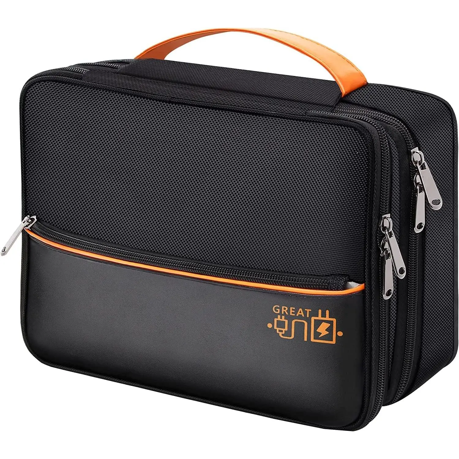 Electronics Travel Organizer, Double Layer Cable Organizer Bag Waterproof Electronics Accessories Storage Bag for Charger, Phone, Power Bank, Hard Drive, Cord, Tablet
