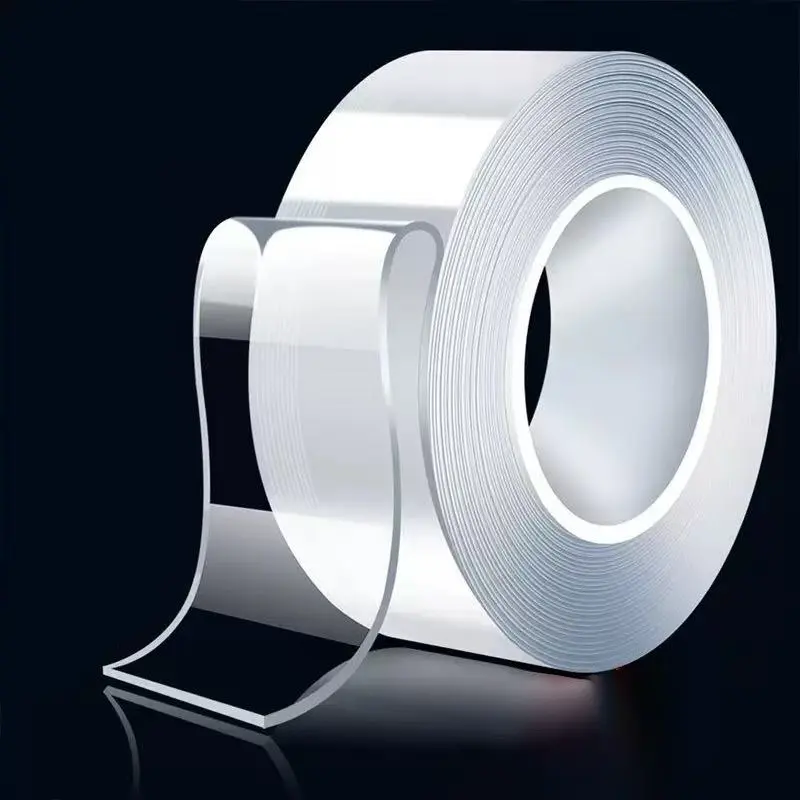 Strong Double-Sided Tape, 16.5ft Removable Nano Wall Adhesive, Transparent No-Trace Poster Tape, Multi-Purpose for Home & Office Decor