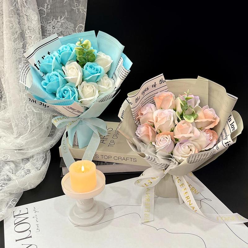 Artificial Rose Flower Bouquet, Artificial Roses Bouquet, Artificial Flower Arrangements, Wedding Bouquet, Gifts for Girlfriend, Teacher Gifts, Graduation Gifts, Home Decor