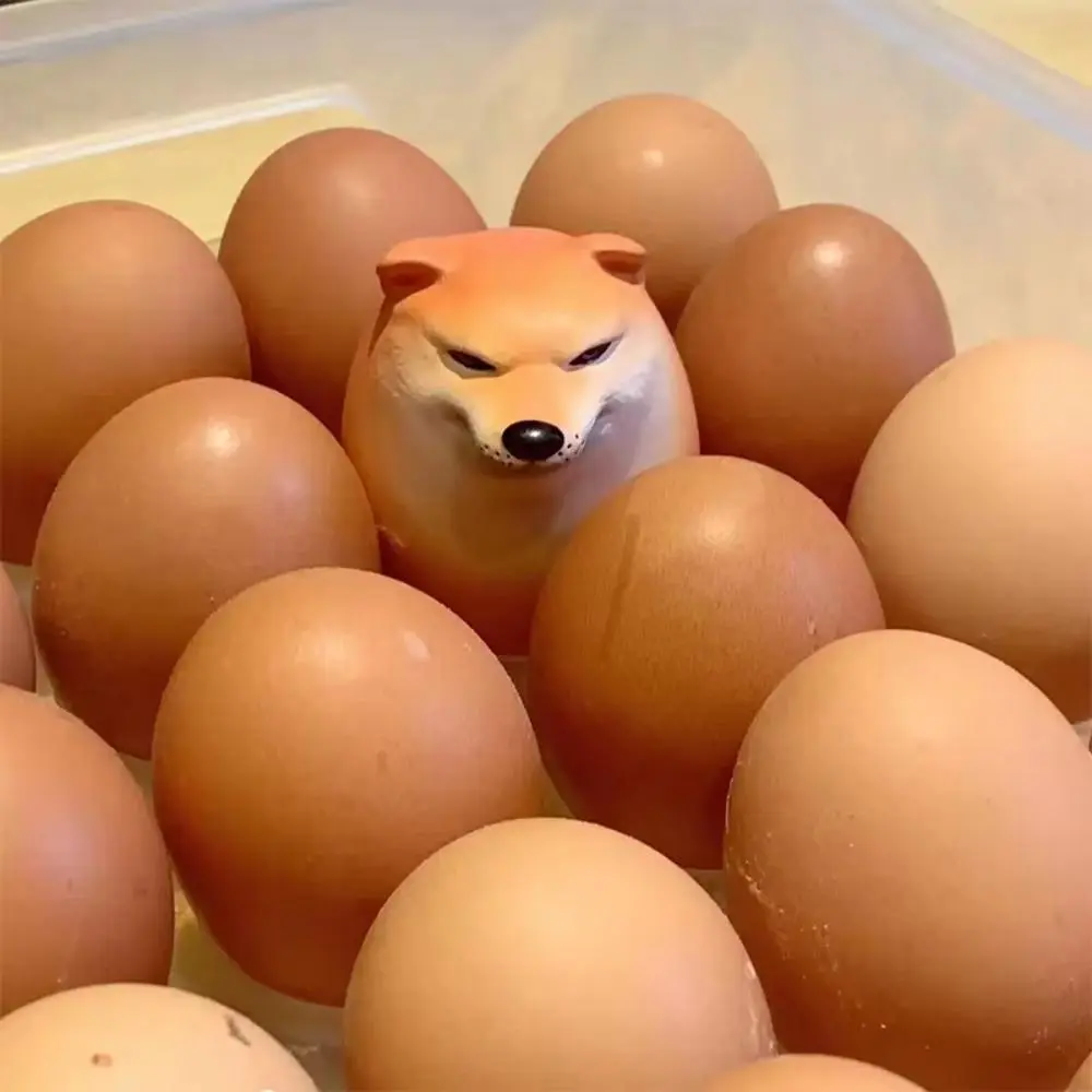 Realistic Shiba Inu Egg Collectible Statue, Creative Integrated-Form Decorative Piece for Home Desk Decor, Birthday Gift