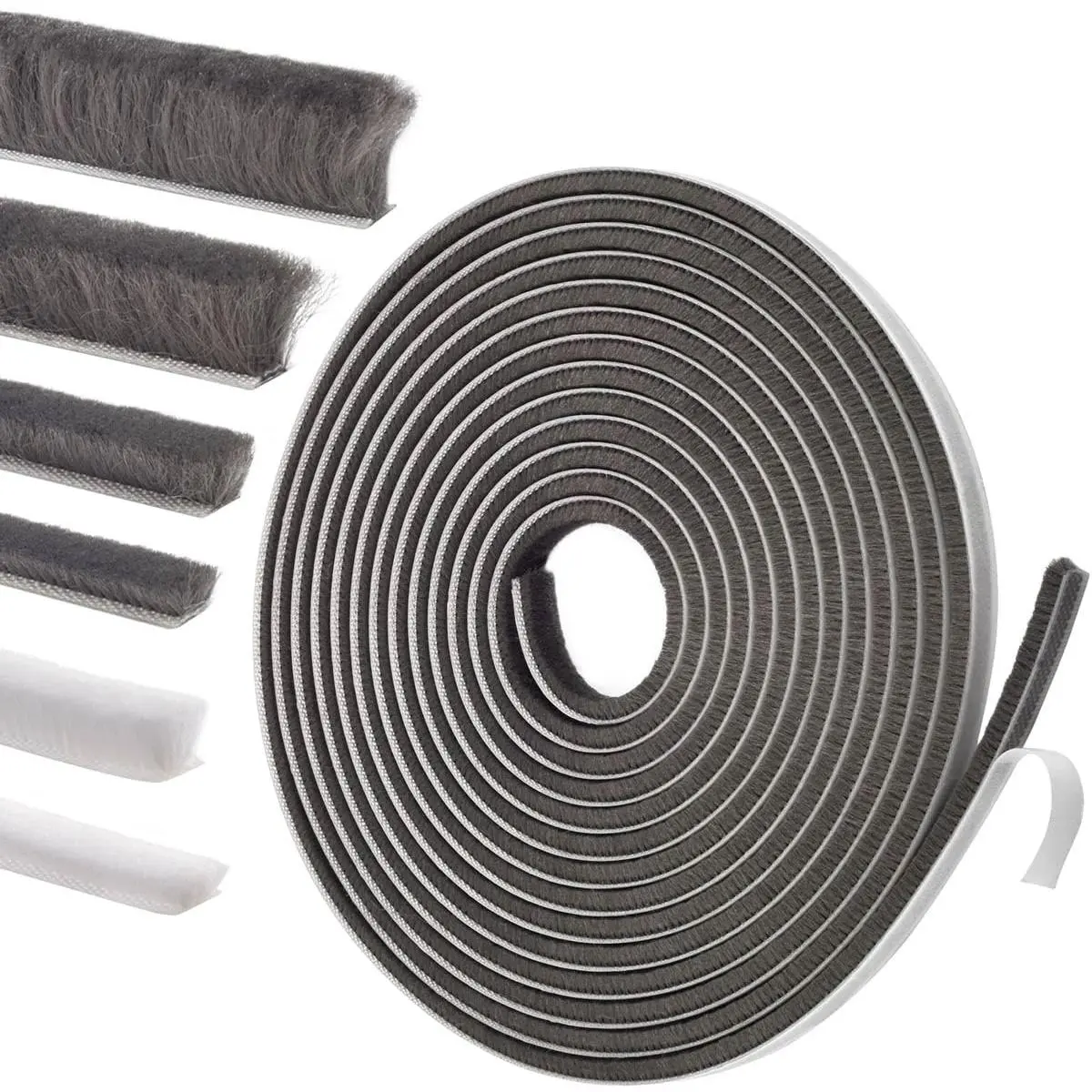 Self-Adhesive Weather Stripping Seal for Doors & Windows - Soundproof Insulation Gap Filler for Sliding, Exterior, Front, and Jamb Frames - 0.2" x 0.35" x 16.5 ft, Gray